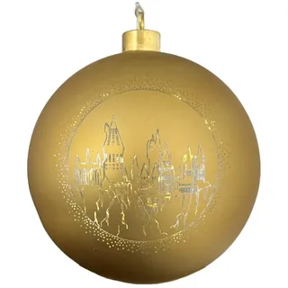 Christmas Inspirations Harry Potter Weihnachtskugel 15cm beleuchtet Glas Ornament mit LED warmweiß - Offiziell lizenziert, batteriebetriebene Weihnachtsdeko & Sammlerfigur