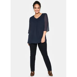Sheego Chiffonbluse, blau