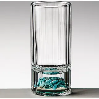 Elegantes Kristallglas mit türkisen Steinen - 100ml KP35403 - Transparent, Türkis
