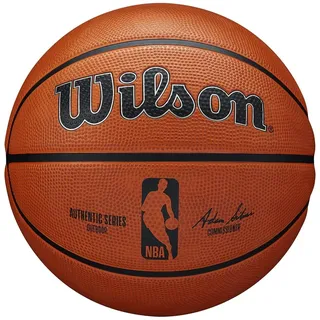 Wilson Basketball NBA Authentic Series, Outdoor, Tackskin Gummi, Größe: 6, Braun