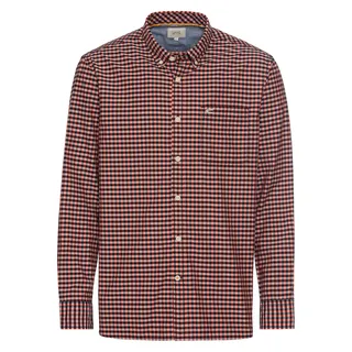 camel active Herren Langarm Hemd im Vichy-Karomuster Rot, Menswear-M