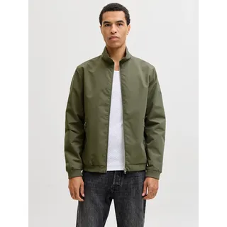 Blouson JACK & JONES "JJERUSH Stylisch, funktional, ideal für Herbst, pflegeleicht", Herren, Gr. XS, dusty olive, Web, Obermaterial: 100% Polyester, unifarben, regular fit taillenbedeckt, ohne Ausschnitt, Rippbündchen, Jacken Blouson, mit stylischem Stehkragen