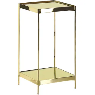 Beliani Beistelltisch gold Metall Glas 29 x 29 cm Klassisch Elegant Multifunktional Wohnzimmer, - Gold