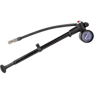 M-WAVE Fahrradpumpe, Luftpumpe, mit Manometer, 28 bar, 400 psi, flexibel, klein, AV, FV, AIRSHOCK von M-WAVE, schwarz, blau