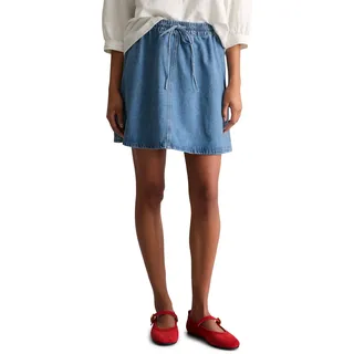 Jeansrock MARC O'POLO DENIM, Damen, Gr. M, blau (medium blau), Denim/Jeans, Obermaterial: 100% Baumwolle, A-Linie ca. Mitte Oberschenkel, Röcke Jeansrock, A-Shape aus reinem Organic Cotton