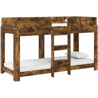 vidaXL Etagenbett für Kinder Geräucherte Eiche 75 x 190 cm - Braun