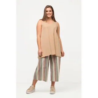 Ulla Popken Damen Longtop Naturfärbung Top, Beige, 50-52