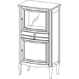 Echtholz Kommode Beistellschrank Klassische Bar Rustikale Landhaus PR-KB 1-2 L,R - Braun