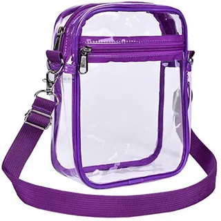 DONGKER Transparente Umhängetasche, PVC Durchsichtige Schultertasche Handtasche mit verstellbarer Riemen für Männer und Frauen