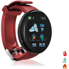 DAM. Intelligentes Armband D18 mit Benachrichtigungen, Herzfrequenzmesser, O2 im Blut, Puls und Multisport-Modus, Farbe: Rot, Normal