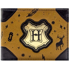 Harry Potter Stag Patronus Geprägtes Emblem Geldbörse/Geldbeutel Bi-Fold ID & Kartenhalter, Braun