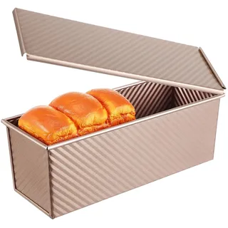 Kichvoe Brotbackform Mit Deckel Antihaftbeschichtete Kastenform Aus Metall Rechteckige Toastbackbox Für Brot Und Pfundkuchen Mit Belüftungslöchern 12.60X4.72X4.33in
