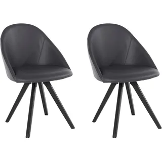 OTTO home 4-Fußstuhl Lotos Leder grau 2er Set