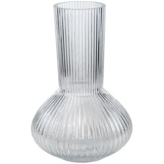 Romimex Vase, transparent, Glas, gestreift, 19 x 30 x 19 cm