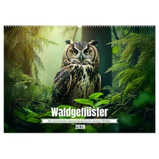 Waldgeflüster - ein kunstvoller Spaziergang durch unsere Wälder (Wandkalender 2026 DIN A2 quer), CALVENDO Monatskalender: KI animierte Bilder mit ... im fotorealistischen Stil (CALVENDO Kunst)