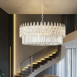 Luxus Kristall Deckenleuchten Pendelleuchten Kronleuchter Deckenlampe LED 40/60/80cm Hängeleuchte 3 Farbtemperaturen Dimmbar Höhenverstellbar - Gold