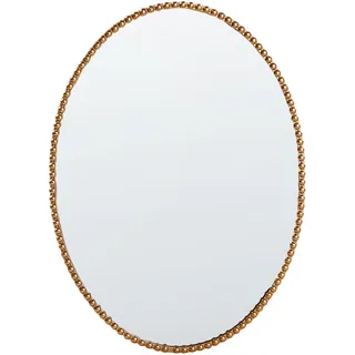 Beliani Goldener ovaler Wandspiegel 83 x 57 cm Rahmen: MDF und Harz Ouvea