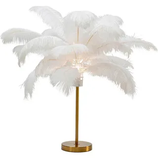 Kare DESIGN Tischleuchte Feather Palm Alu, Eisen, Stahl & Metall Weiß