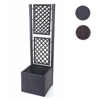 Poly-Rattan Rankgitter HWC-D76, Pflanzkasten Rankhilfe, 142x43x43cm ~ anthrazit