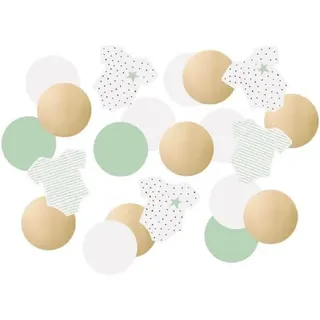 Amscan 250-tlg. Konfetti-Set * HELLO BABY * zur Tischdeko bei Party und Geburt | Gender-Neutral, aus Papier und Folie, Ø 2,5cm | Gender Deko Mottoparty
