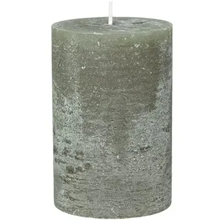 Chic Antique Macon rustikale Stumpenkerze versch.Farben und Größen Kerze Antik NEU Altarkerze Stumpenkerze 100 % Paraffin Lange Brenndauer (Olive, 15 x 10 cm)
