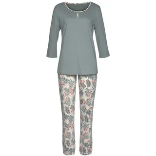 LASCANA Damen Pyjama grün-sand Gr.32/34