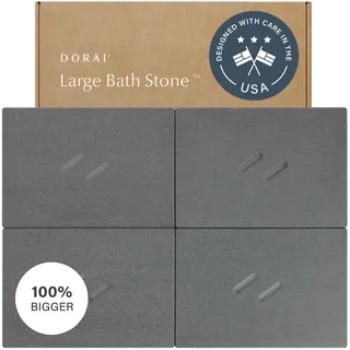 Dorai Home Stone Badematte für Badezimmer | Große, schnell trocknende Stein-Badematte | rutschfeste Oberfläche | anpassbares Design | 56,6 cm L x 80,3 cm B x 1,5 cm H | Schiefer