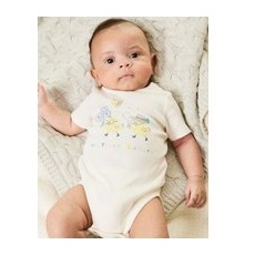 Unisex,Boys,Girls M&S Collection Pure Cotton 'My First Easter' Bodysuit (0 - 12 Mths) - White Mix, White Mix - 0-3 M