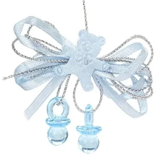 Schleife mit Schnuller - blau * Baby Taufe Geburt