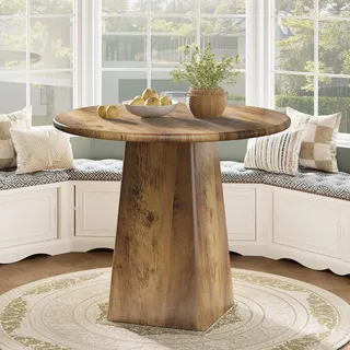 Runder Esstisch 80 cm für 2-4 Personen, Landhausstil, rustikales Braun
