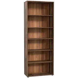 Regal , Dunkelbraun, Graubraun , Holzwerkstoff , 5 Fächer , 73.7x197.5x34.8 cm , Typenauswahl, Beimöbel erhältlich, stehend , Wohnzimmer, Regale, Bücherregale