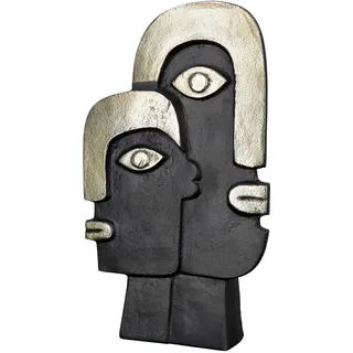 GILDE Dekovase »Face«, (1 St.), Vase aus Aluminium, Dekoobjekt, Höhe ca. 36 cm, schwarz