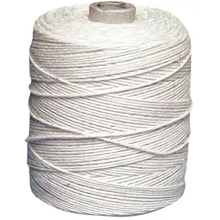 Rayher 7205000 Kettgarn, Rolle 220 m, 6-fädig, weiß, 35% Baumwolle, 65% Polyester, zum Bespannen von Webrahmen, Häkelgarn, 1 mm, 1-Pack