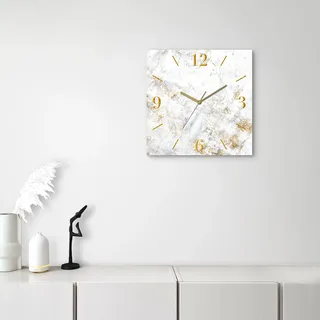 Leonique Wanduhr »Marmor« wahlweise mit Quarz- oder Funkuhrwerk, lautlos ohne Tickgeräusche, weiß