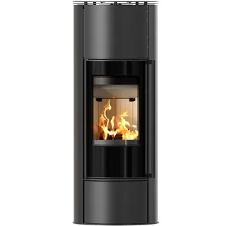 ERIK Hoch Ø 150 5,5 kW Schwarz / Innenverkleidung Weiß + Türfeder