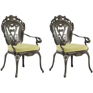 Beliani Gartenstuhl 2er-Set Gartenstuhl 69 x 55 x 97 cm dunkelbraun