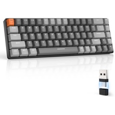 MAGIC-REFINER RK68 Kabellose Mechanische Gaming-Tastatur, Dual-Mode 2.4G Wireless/Bluetooth, 60% Prozent Tastatur Hot-Swap-fähiger Roter Schalter mit 2-in-1-Empfänger für PC/Mac/Tablette/QWERTY US