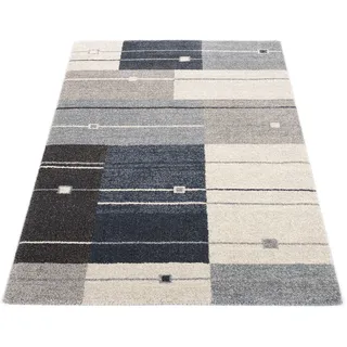 OCI DIE TEPPICHMARKE Teppich "CASTLE MODENA, auch als Läufer" rechteckig 20 mm Höhe dichter Frisé Kurzflor, kariert, Wohnzimmer, Schlafzimmer, grau, blau