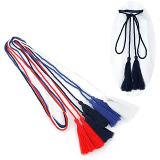 JinYu 4er-Pack Geflochtener Quastengürtel für Damen mit Bowknot-Taillenkette für Kleider – Rücken, Weiß, Rot, Blau