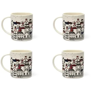 Excelsa Innsbruck Set 4 Tassen, New Bone China, Fassungsvermögen 300 ml.