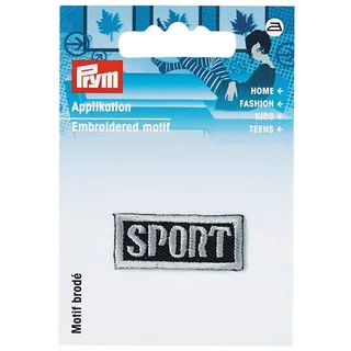 Prym 925810 Applikation Label Sport grau