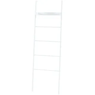 [en.casa] Leiterregal Øksnes , Weiß , Metall , 50x160x27.5 cm , Wohnzimmer, Regale, Bücherregale