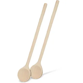 SOHFA 2x 28cmKochlöffel aus Holz | europäisches Buchenholz - 2er Set Holzkochlöffel 28cm Holzlöffel runder Kochlöffel | nachhaltig aus 100% FSC Holz