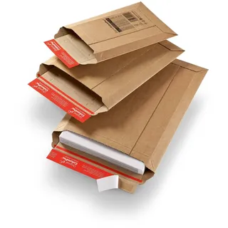 Versandtaschen 290 x 400 x -50 mm extrem starke Wellpappe Selbstklebeverschluss Aufreißfaden braun