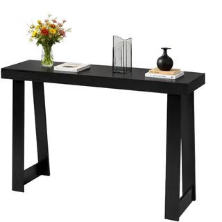 VEVOR Konsolentisch Eingangtisch hinter dem Sofa (118 x 30,5 x 81 cm / L x B x H), rechteckiger Beistelltisch aus Mehrschichtplatte für Flur Schlafzimmer Wohnzimmer Foyer, Flurtisch Schwarz