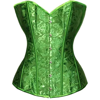 Bslingerie® Damen Brocade Bustier Korsagen (M, Grüner Brokat)
