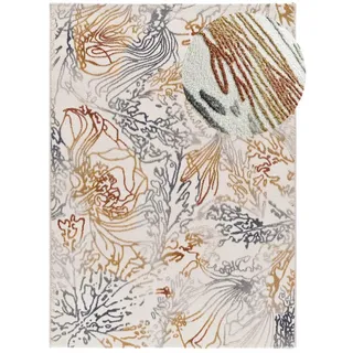 Atticgo Kurzflorteppich Creme / Mehrfarbig Amara 160/230 cm , Creme, Multicolor , Textil , Abstrakt , Rechteckig , 160x230 cm , Oeko-Tex® Standard 100 , antistatisch, für Fußbodenheizung geeignet, pflegeleicht , Teppiche und Böden, Teppiche