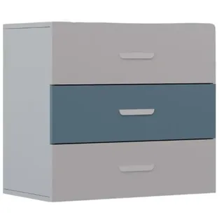 Kleine Kommode LUMI 3S, Stauraumkommode, Schubladen, Sideboard (Cashmiere + Blau) - Blau