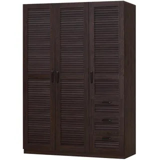 [en.casa] Kleiderschrank Finning 120 x 176 x 52 cm Walnuss