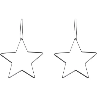 Dekostern CREATIV DECO "Weihnachtsstern, Weihnachtsdeko", schwarz, B:40cm H:40cm T:0,5cm, Metall, Dekosterne, Dekostern, aus Metall, Hängedekoration, 2er Set, Ø ca. 40 cm